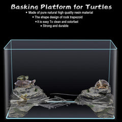 PINVNBY basking platform top view shows turtle on flat surface for sunbathing.