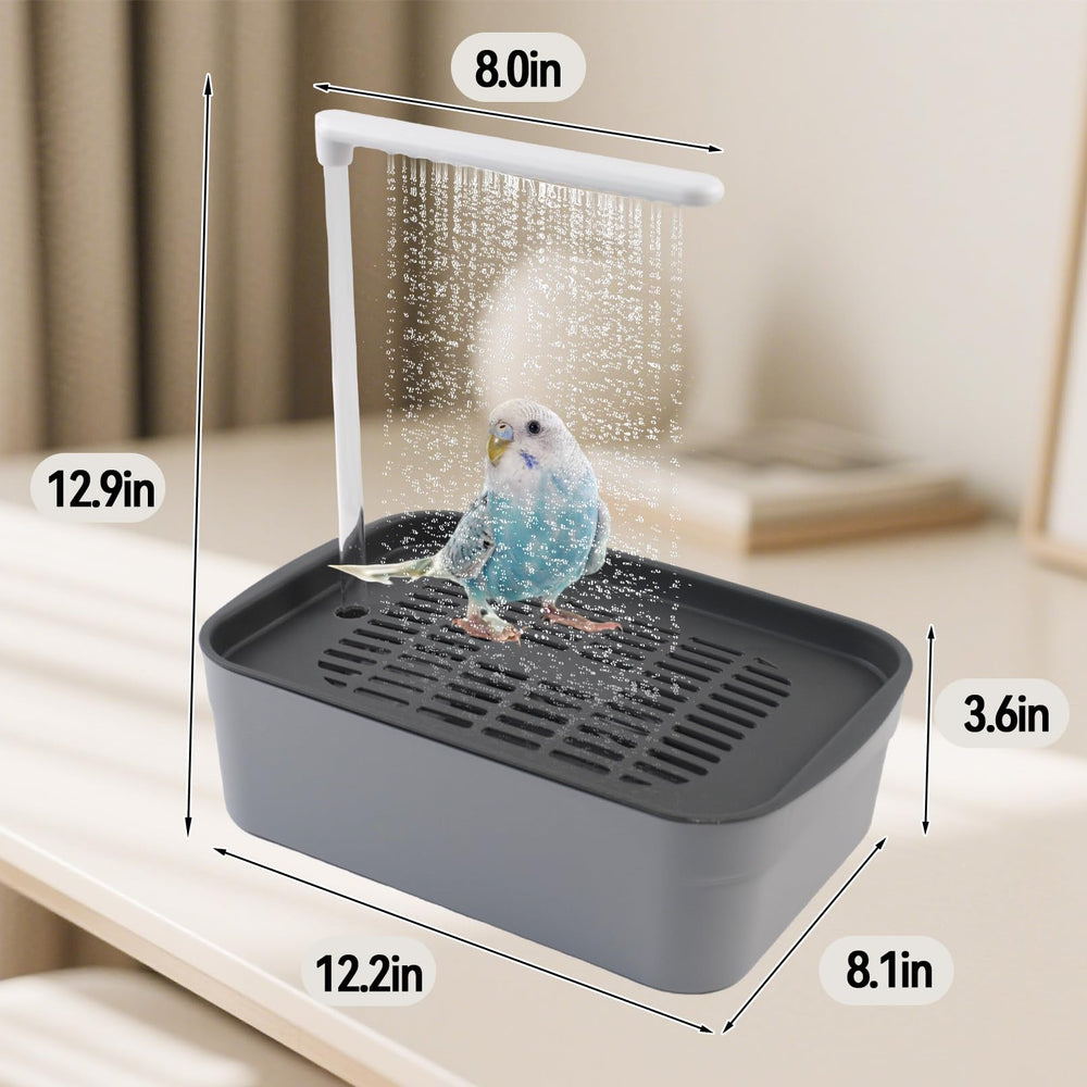 PINVNBY bird shower circulating water fountain demonstrates steady bath flow.