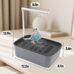 PINVNBY bird shower circulating water fountain demonstrates steady bath flow.