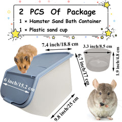 PINVNBY chinchilla sand bath box interior spacious view enables comfortable pet movement.