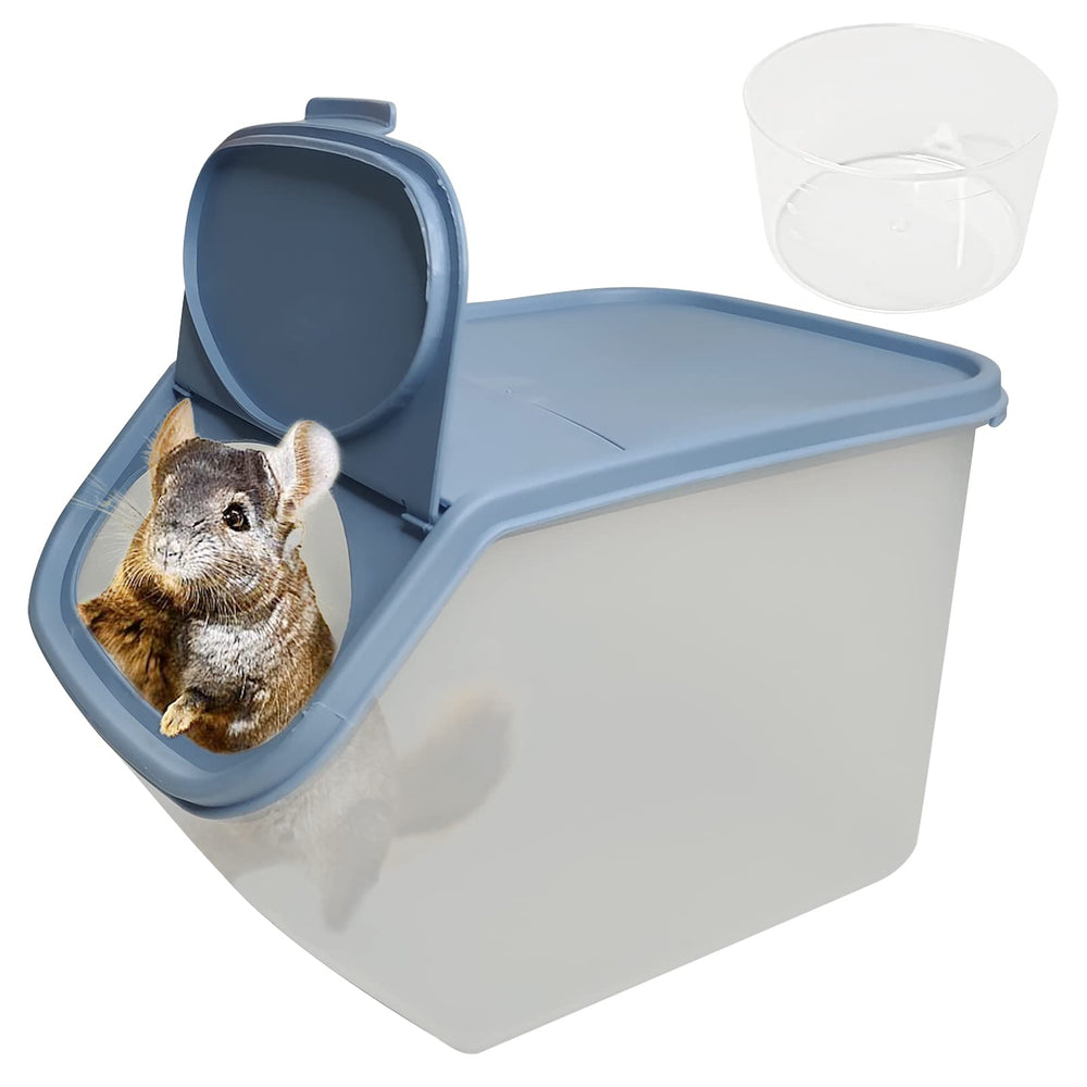 PINVNBY chinchilla sand bath box transparent exterior for easy pet observation during baths.