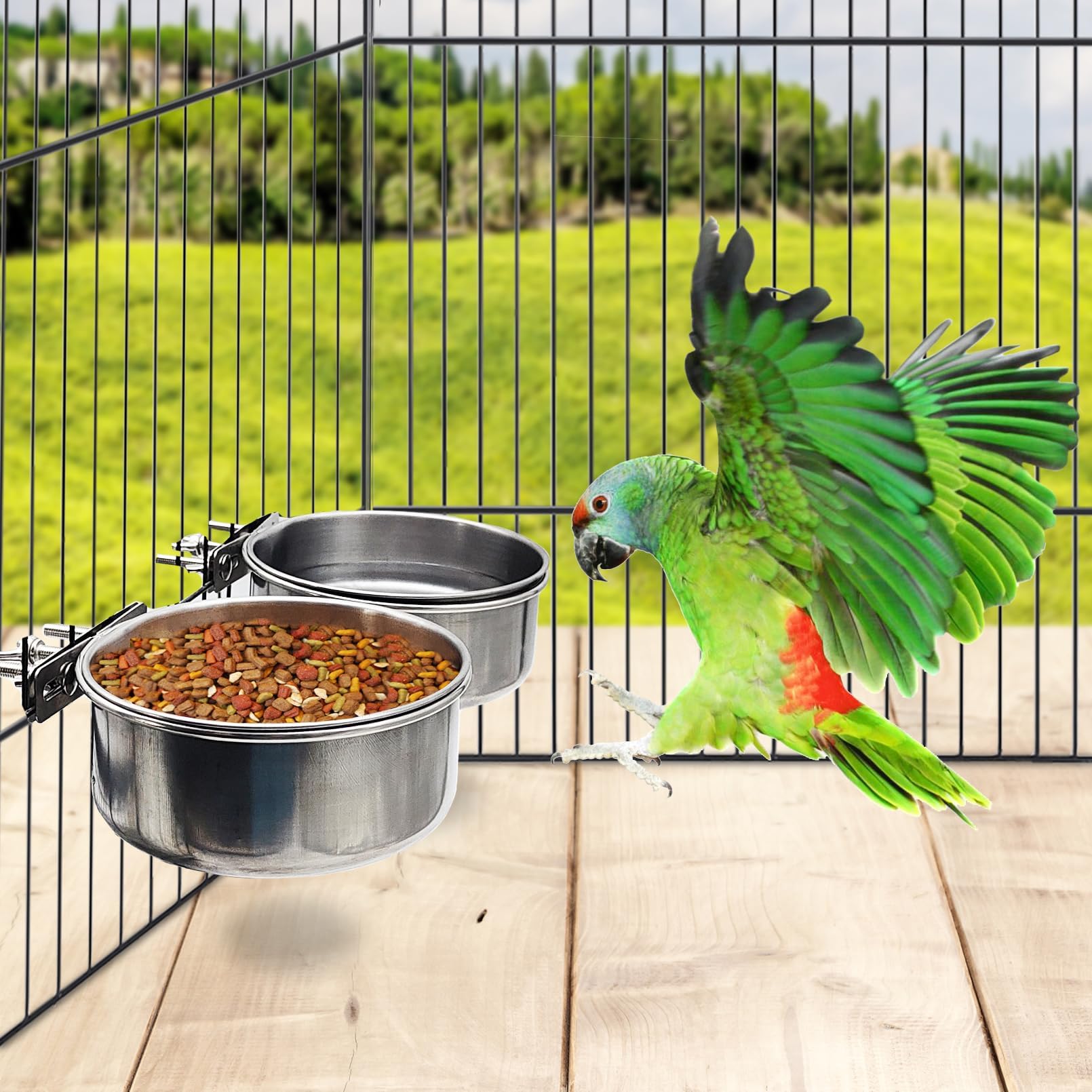 PINVNBY easy-clean bird cage bowl for effortless routine maintenance