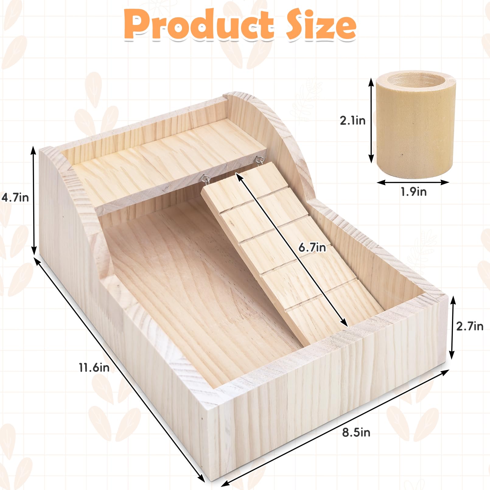 PINVNBY hamster sand bath box ladder-bowl demonstrates climbing and feeding play during baths