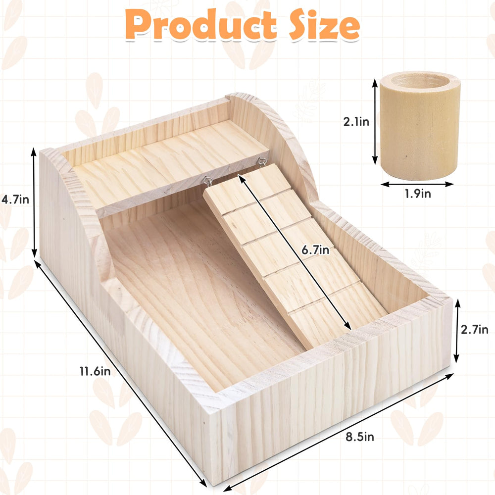 PINVNBY hamster sand bath box ladder-bowl demonstrates climbing and feeding play during baths