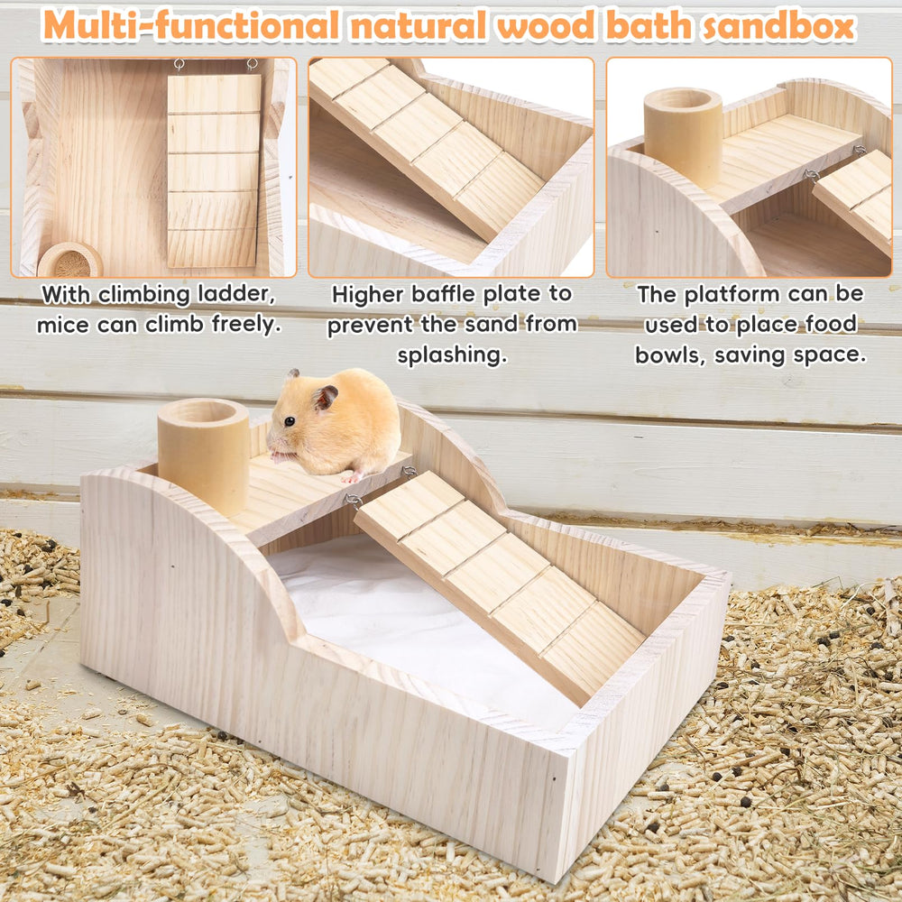 PINVNBY hamster sand bath box large-sandbox area provides space for digging fun