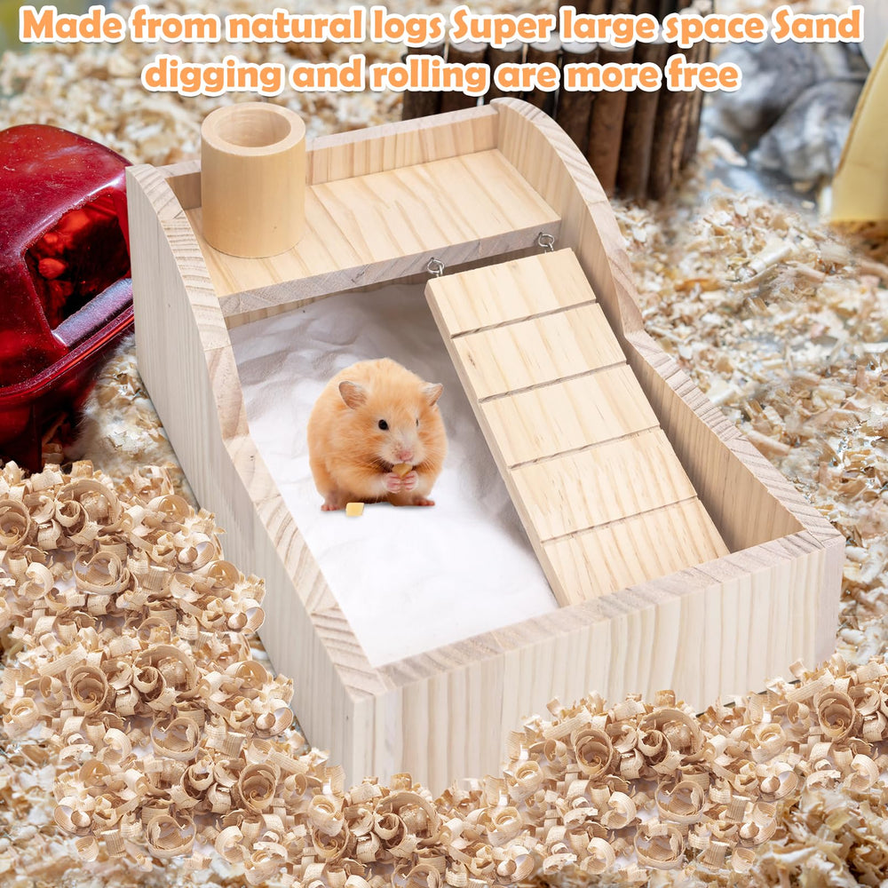 PINVNBY hamster sand bath box roof-hideout offers a hiding spot after bathing