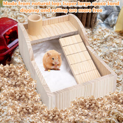 PINVNBY hamster sand bath box roof-hideout offers a hiding spot after bathing