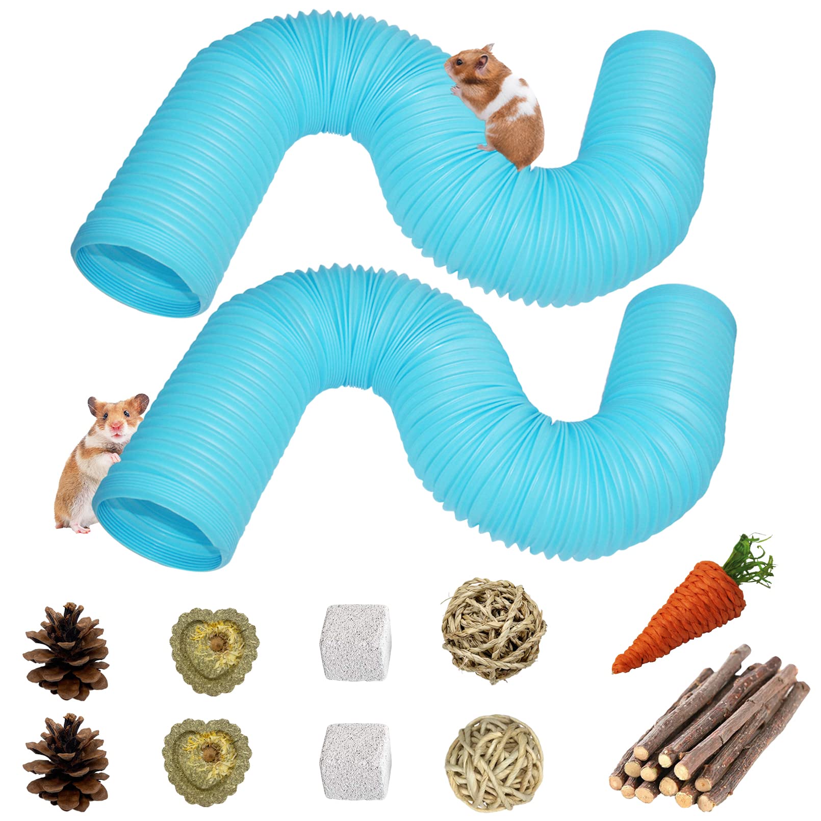 PINVNBY hamster tunnels blue pack cover encourages exploration and active play for small pets
