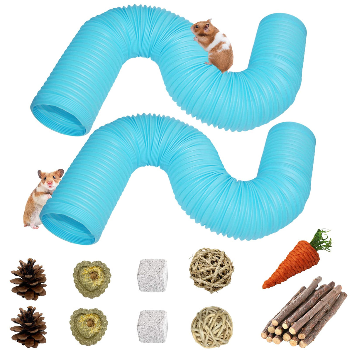 PINVNBY hamster tunnels blue pack cover encourages exploration and active play for small pets