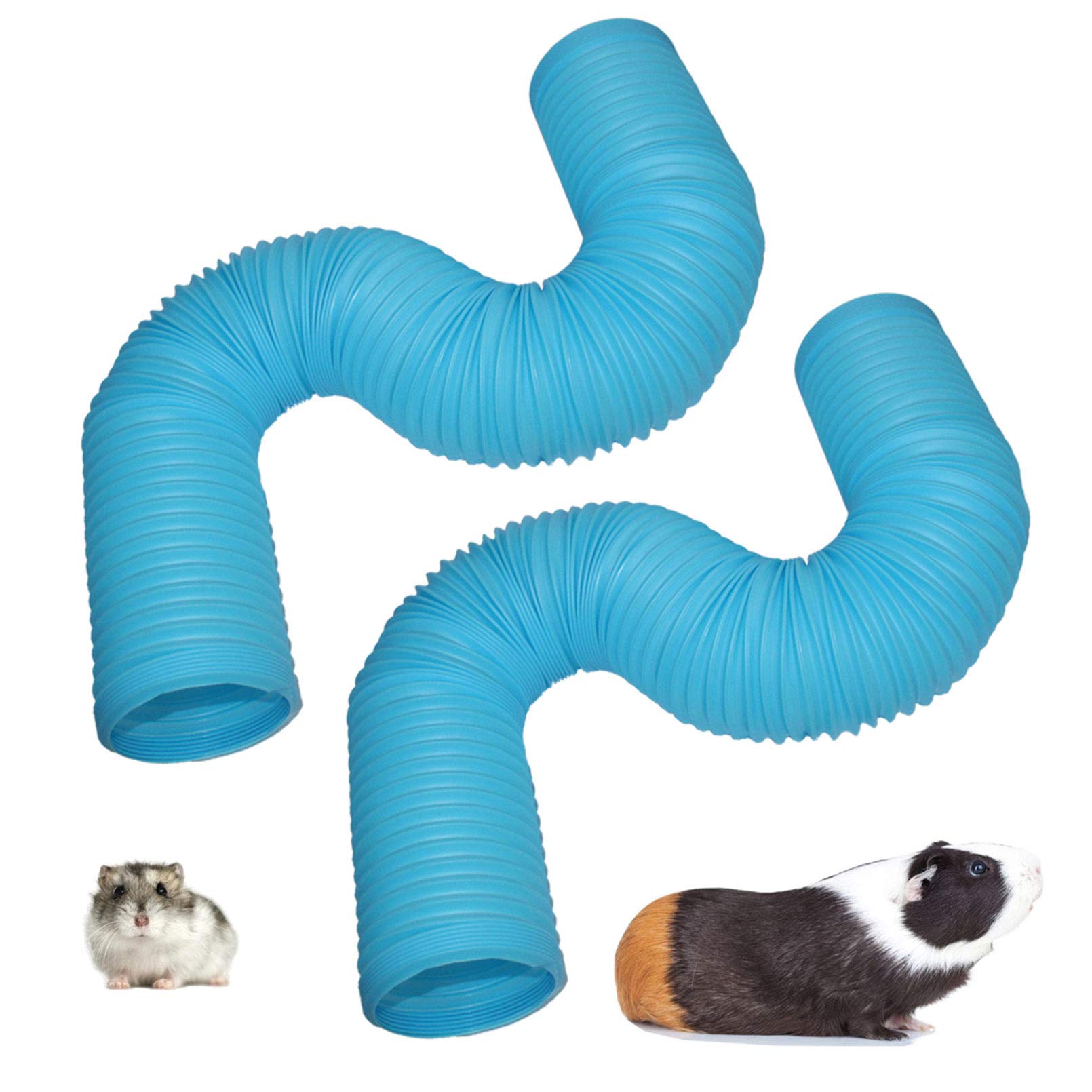 PINVNBY hamster tunnels foldable blue setup encourages exploration and exercise in small pets.