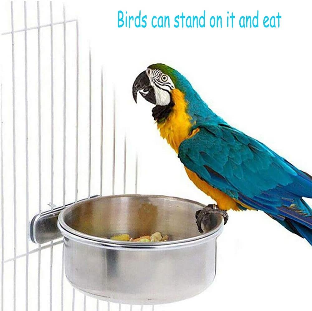 PINVNBY hanging bowl in cage illustrating water or food option