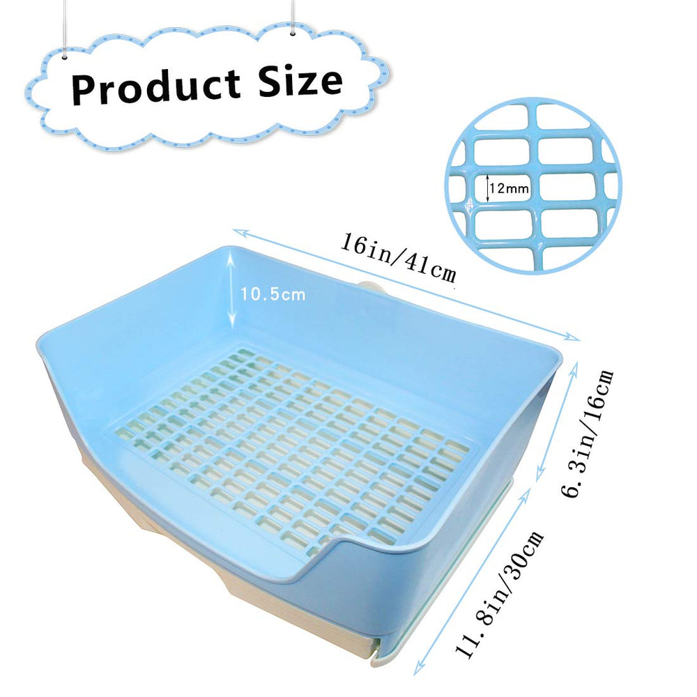 PINVNBY blue pet litter pan in cage promotes odor control.
