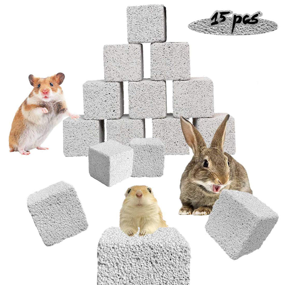 PINVNBY lava blocks 15-pack closeup highlighting natural texture for safe chewing
