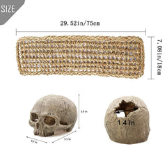 PINVNBY natural coconut shell cave offers secure retreats and shade for exploring reptiles.