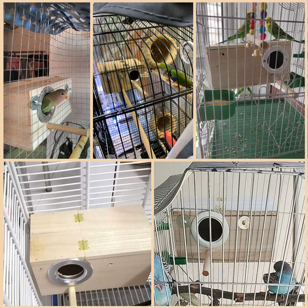 PINVNBY nesting box lid opening—easy cleaning and bedding removal for birds.