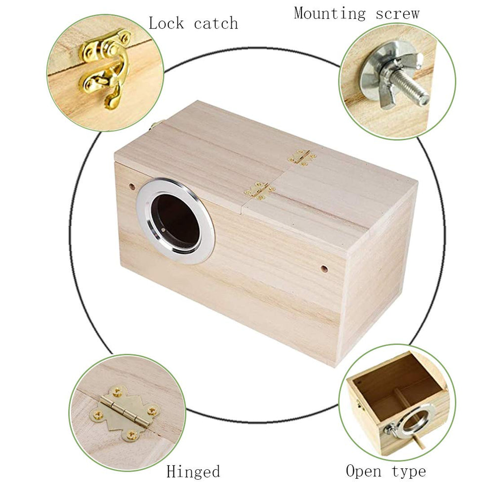PINVNBY parakeet nesting box perching ledge for comfortable lounging