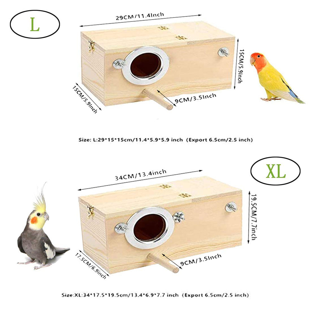 PINVNBY parakeet nesting box XL dimensions for medium birds