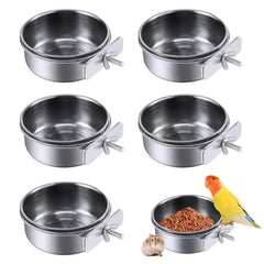 PINVNBY parrot feeding cups on cage for convenient feeding