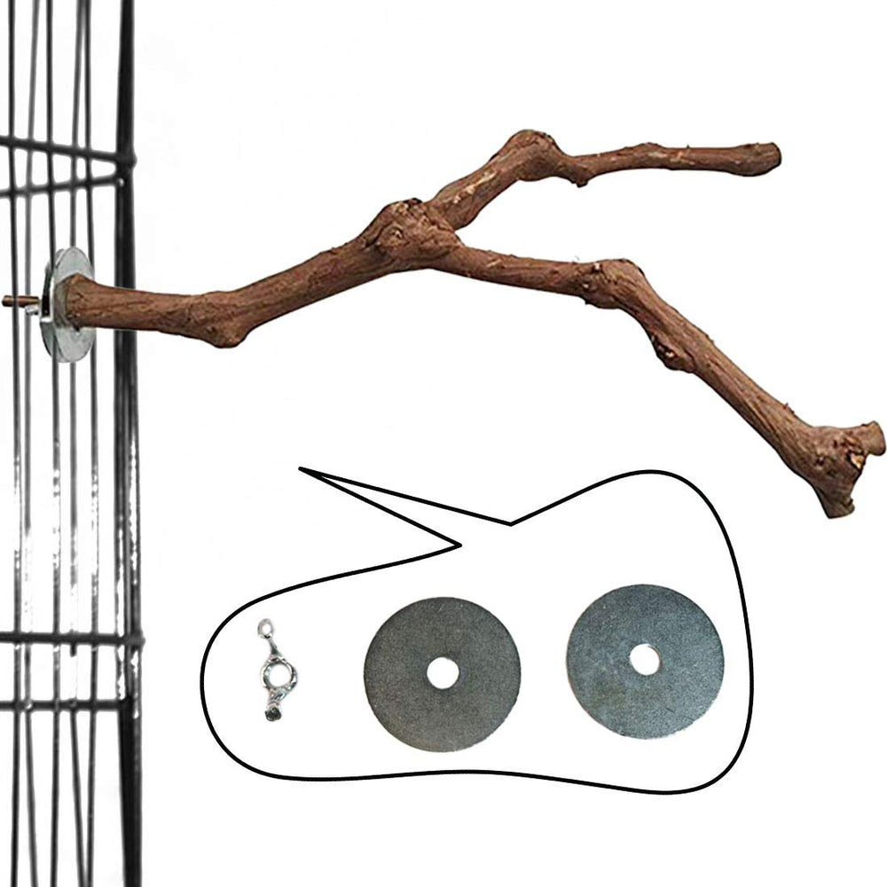 PINVNBY parrot-perches installation in a cage setup