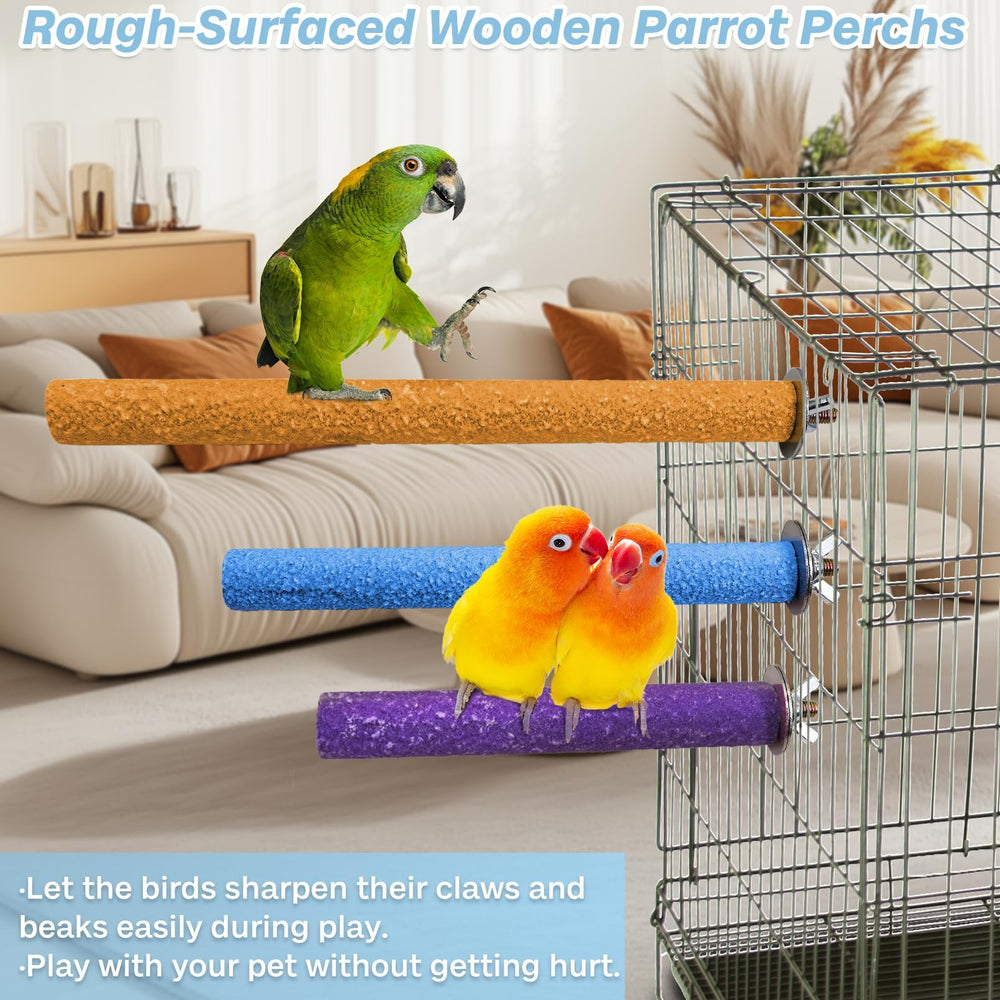 PINVNBY perch installation with metal screw top for secure hanging in cage.