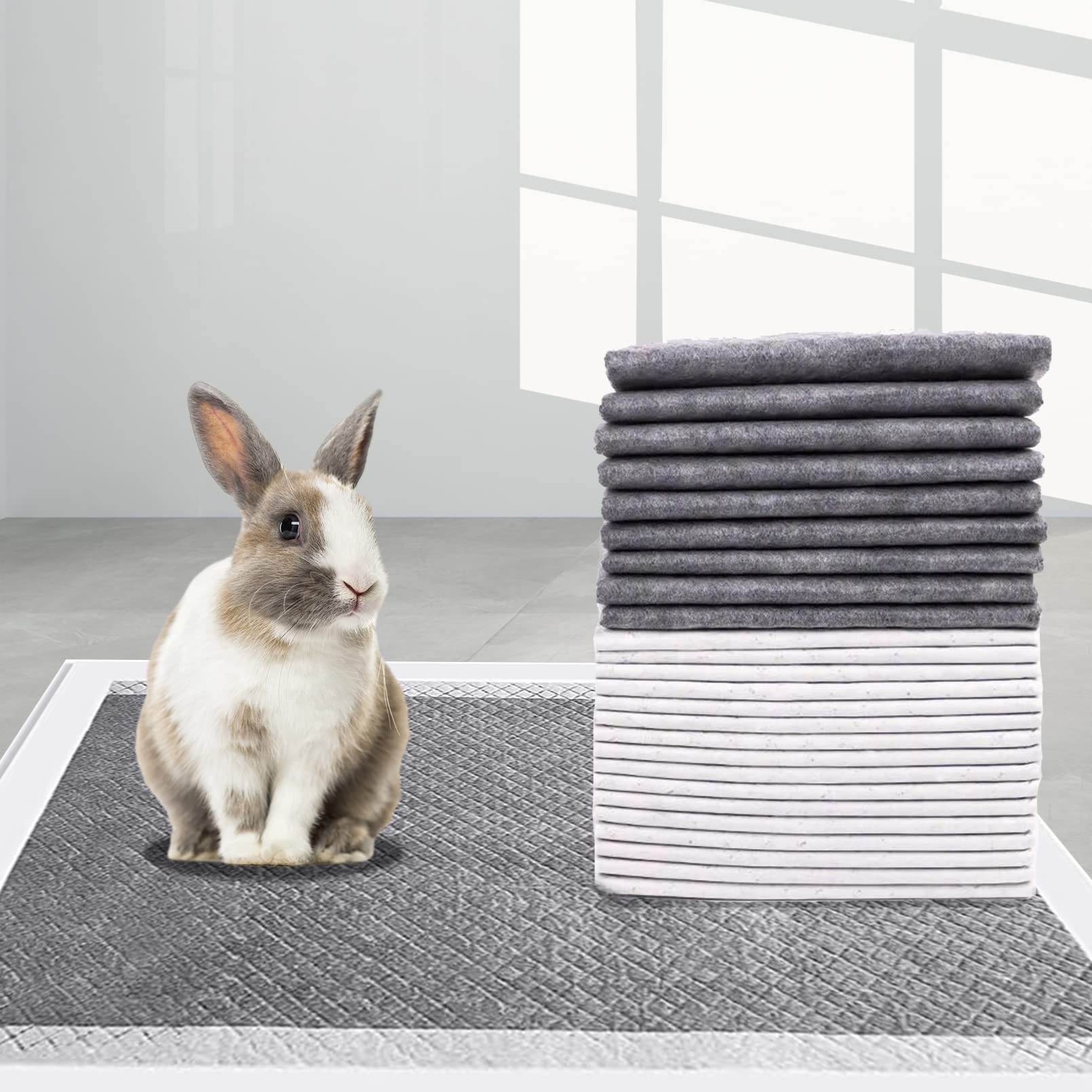 PINVNBY rabbit pee pad waterproof border prevents overflow during travel