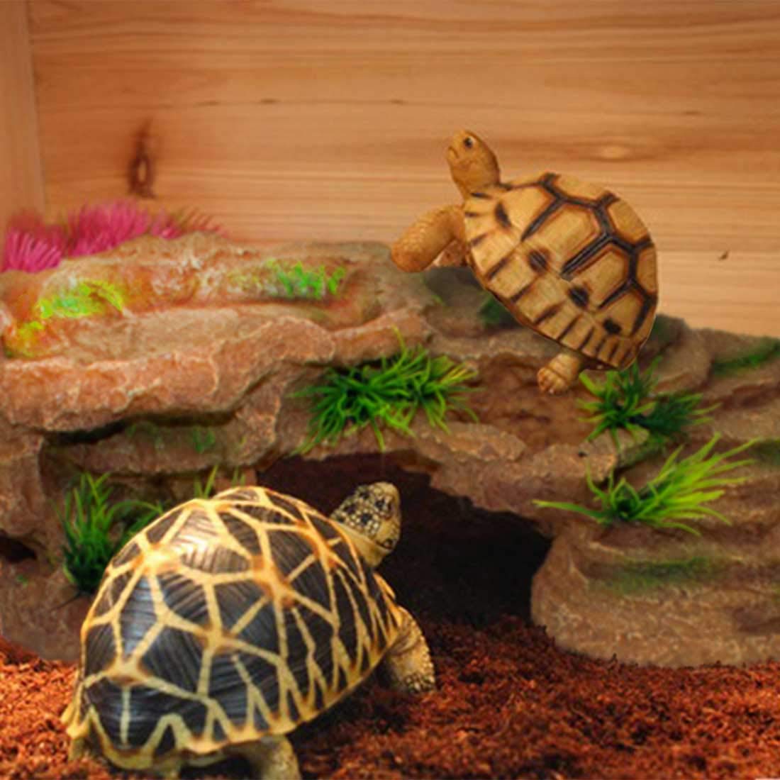 PINVNBY reptile habitat ornament hiding cave for privacy and exploration