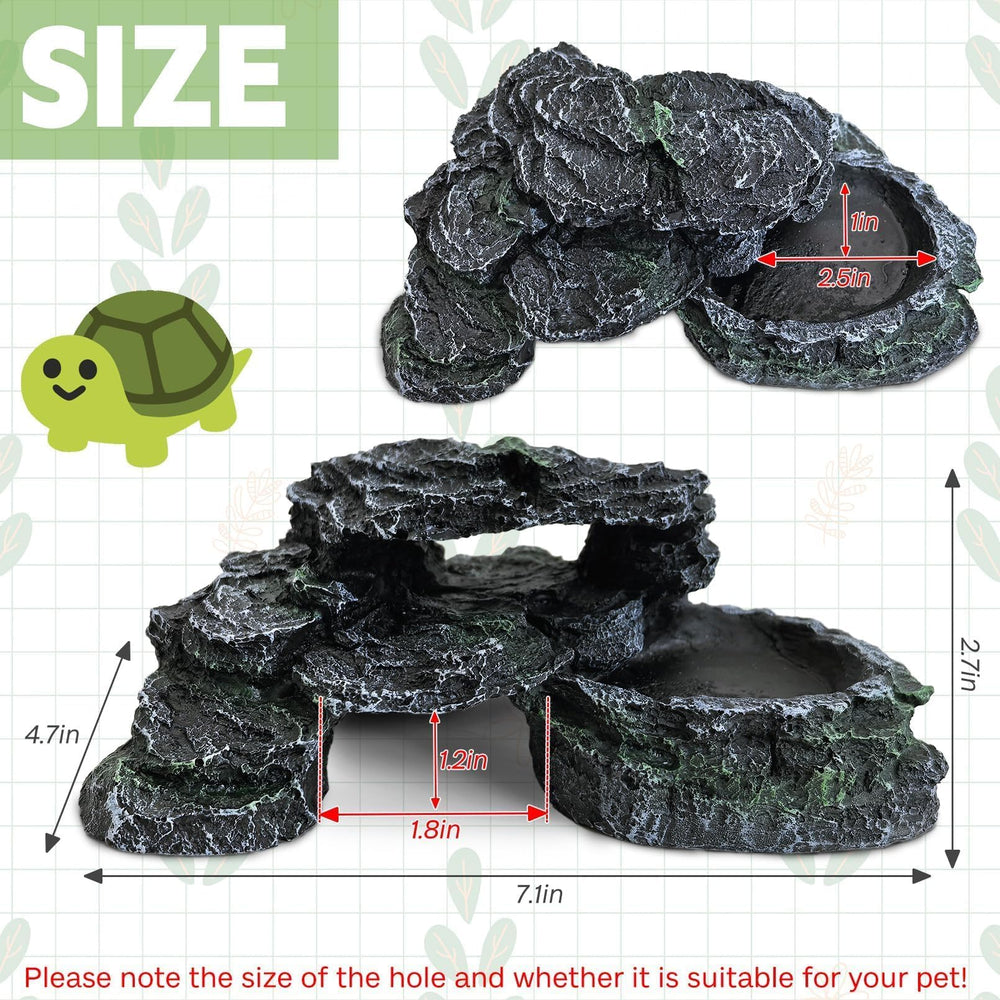 PINVNBY Reptile Hide Resin Turtles Dock close-up realistic appearance for aquarium