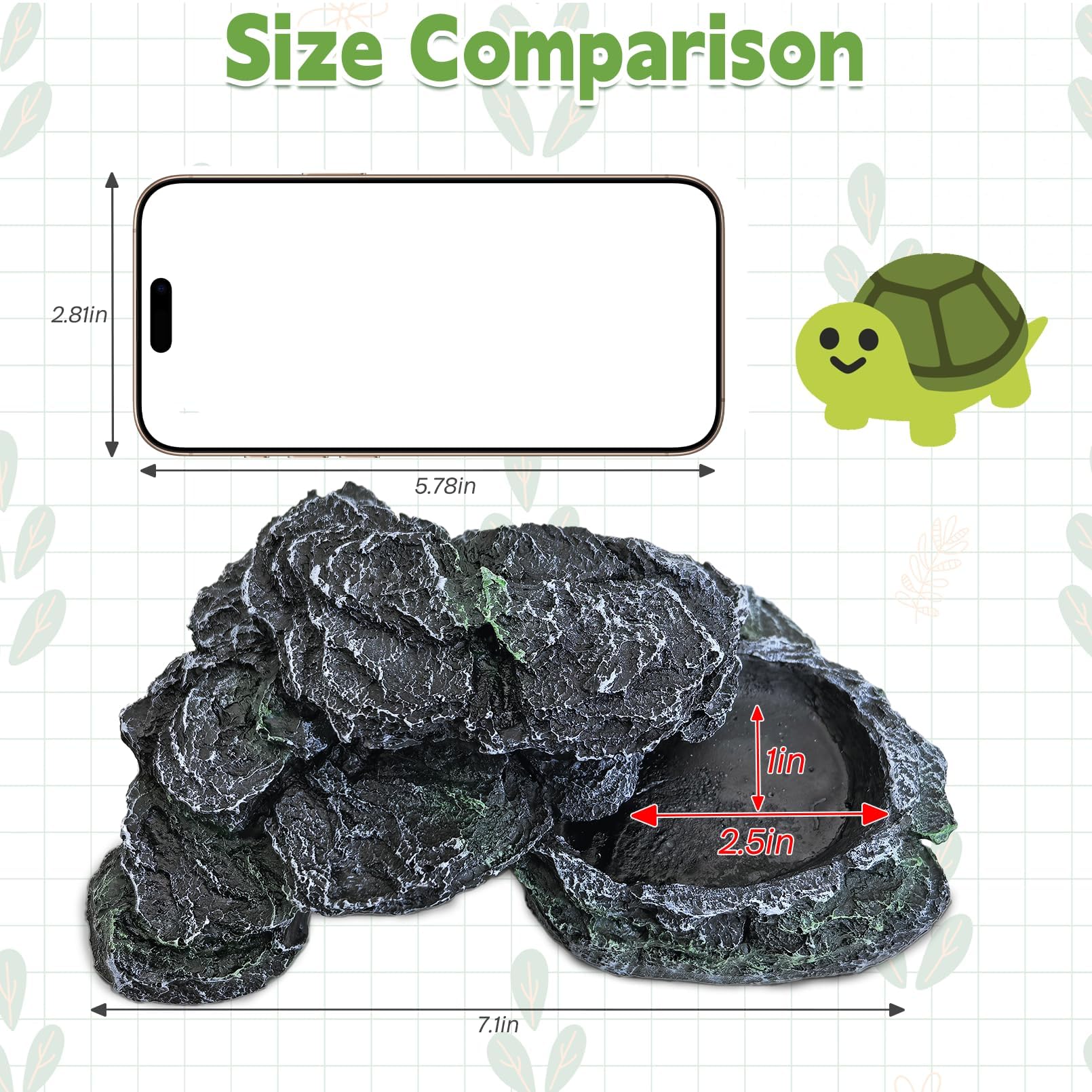 PINVNBY Reptile Hide Resin Turtles Dock durable resin material for terrarium shelter