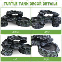 PINVNBY Reptile Hide Resin Turtles Dock natural aesthetic enhances enclosure look