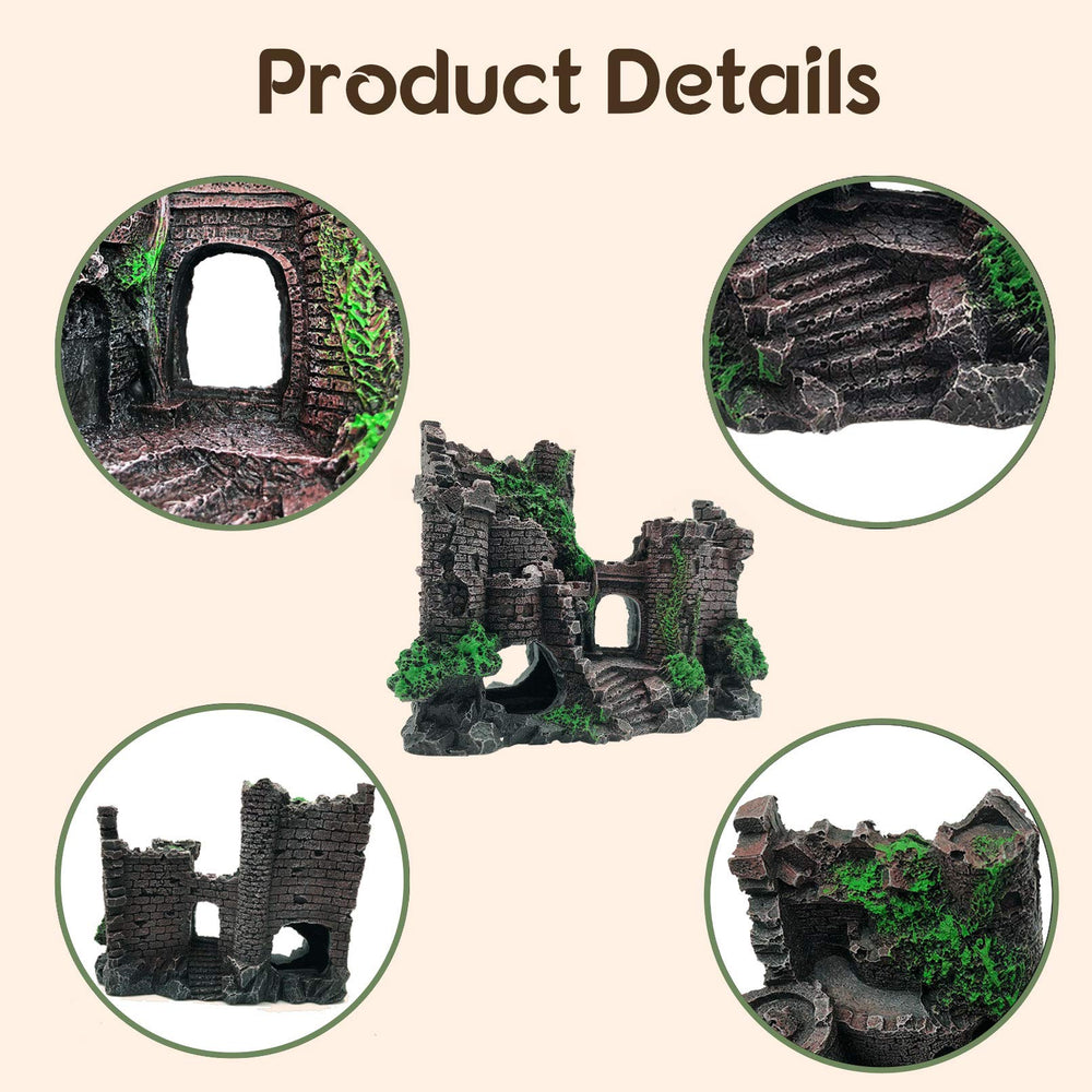 PINVNBY reptile leaves accent tank decor while blending with plants.