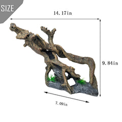 PINVNBY resin driftwood with holes supports shrimp and small reptiles' exploration