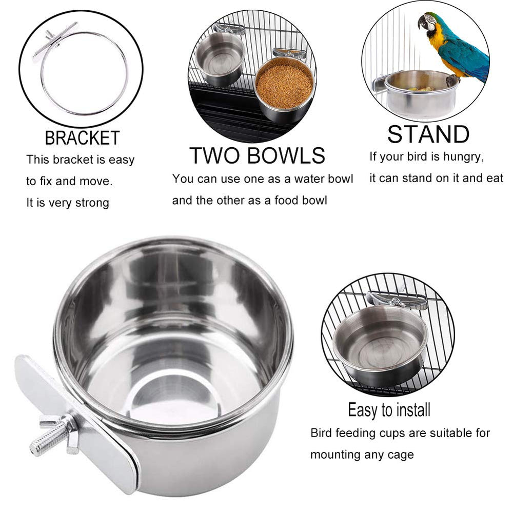 PINVNBY rust-resistant-bird-food-water-cups endure daily use