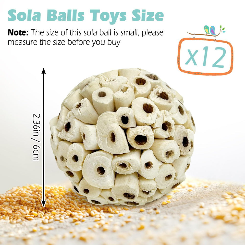 PINVNBY Sola balls for small birds support foraging curiosity during play