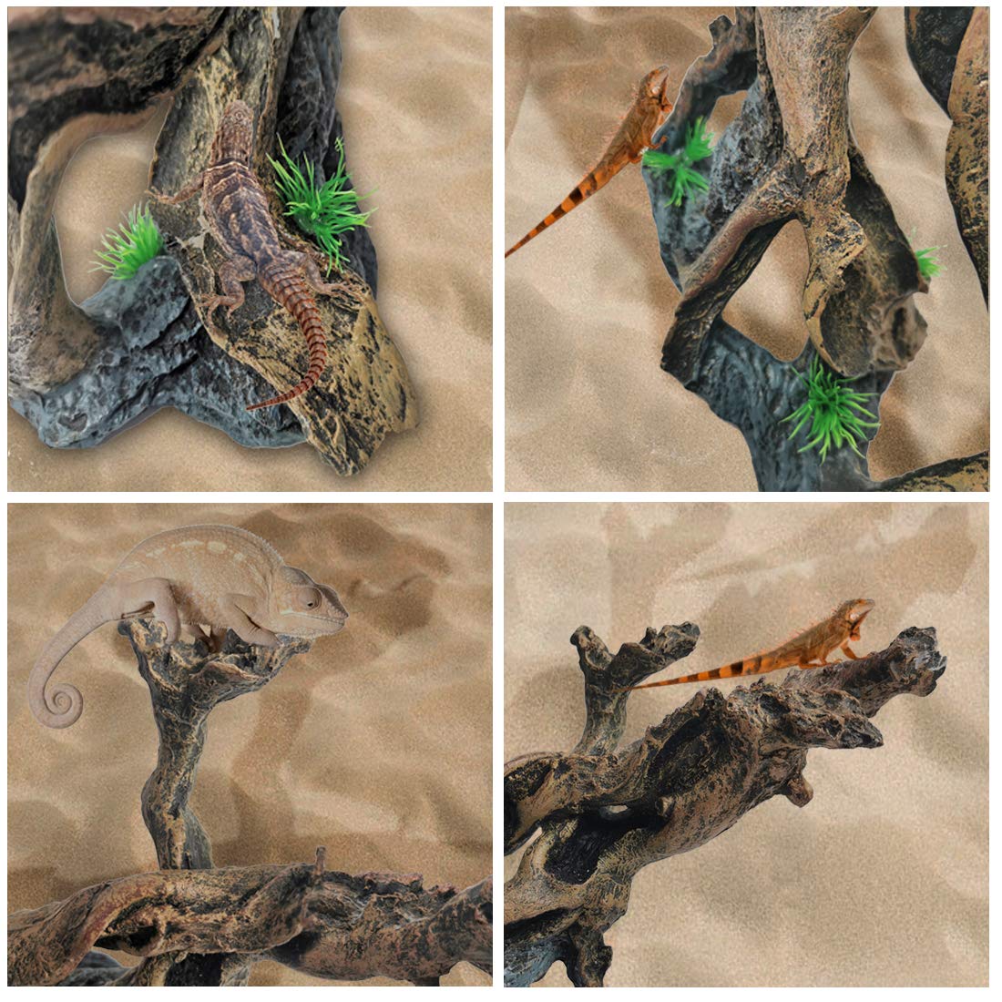 PINVNBY three-piece driftwood set fits freshwater and saltwater tanks