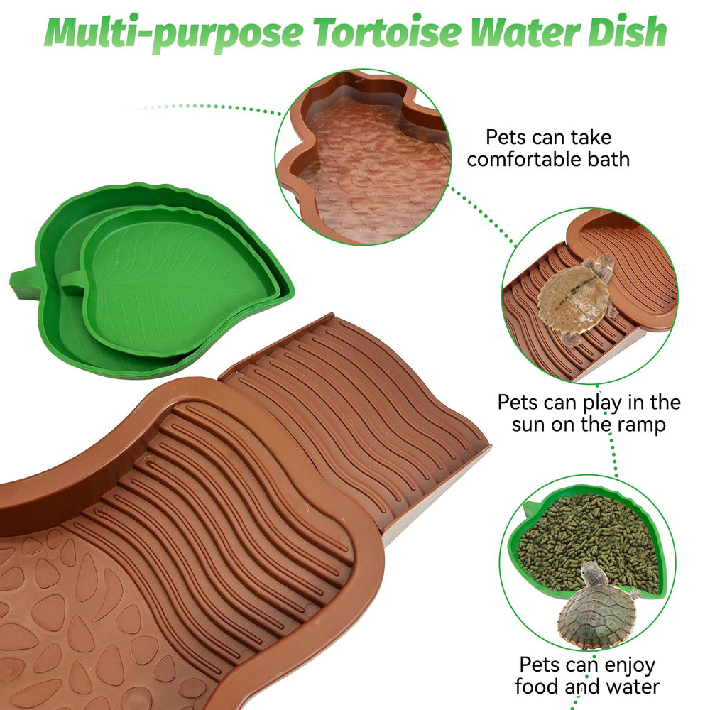 PINVNBY tortoise bathing pool setup in a natural-looking habitat