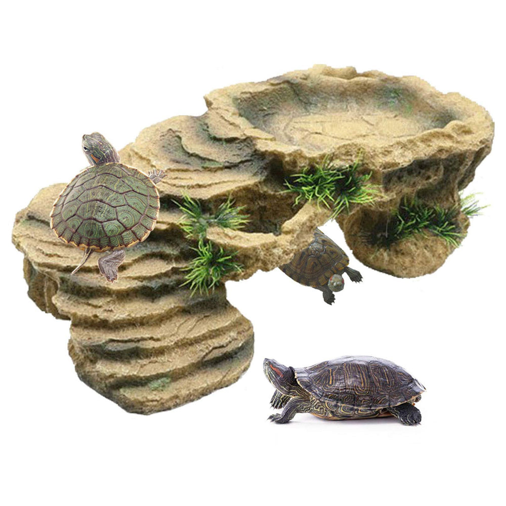 PINVNBY turtle basking platform front view for natural sunbathing and easy ascent