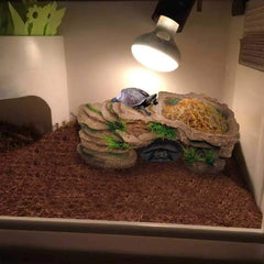 PINVNBY turtle basking platform side view showing ergonomic trapezoidal design
