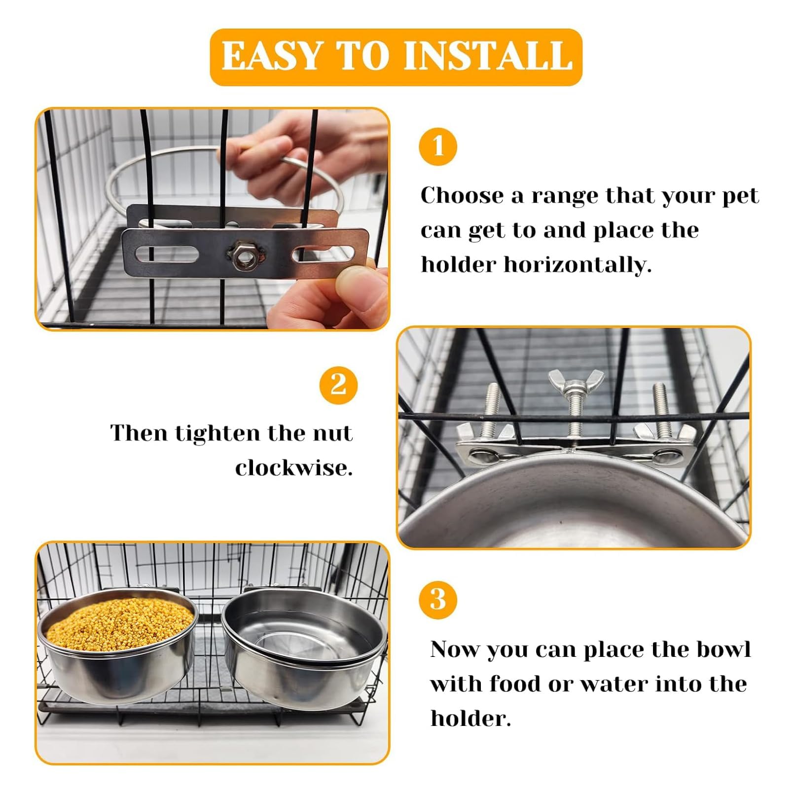 PINVNBY two-bowls two-holders set provides convenient dual feeding stations