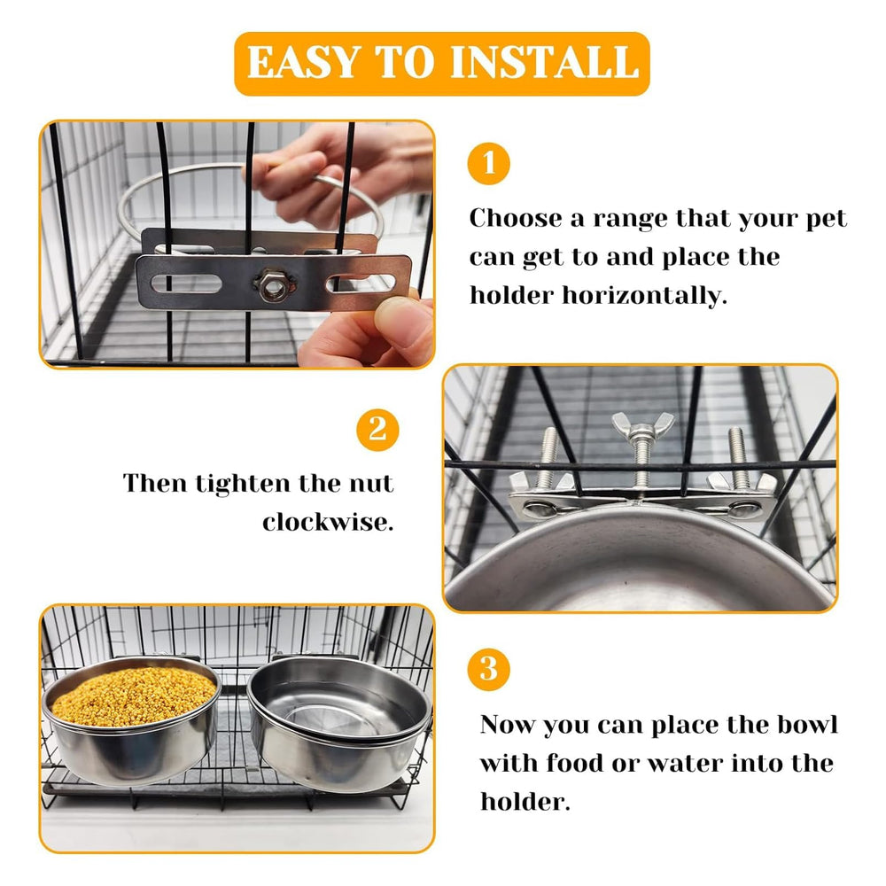 PINVNBY two-bowls two-holders set provides convenient dual feeding stations