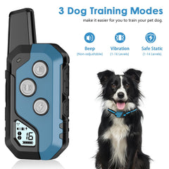 PIOUNS training collar beep mode highlights gentle cue option.