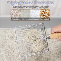 PIPIMOO metal litter scoop rapid screening for faster waste removal.