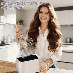 PIPIMOO scoop holder rack doubles as a desktop trash can.