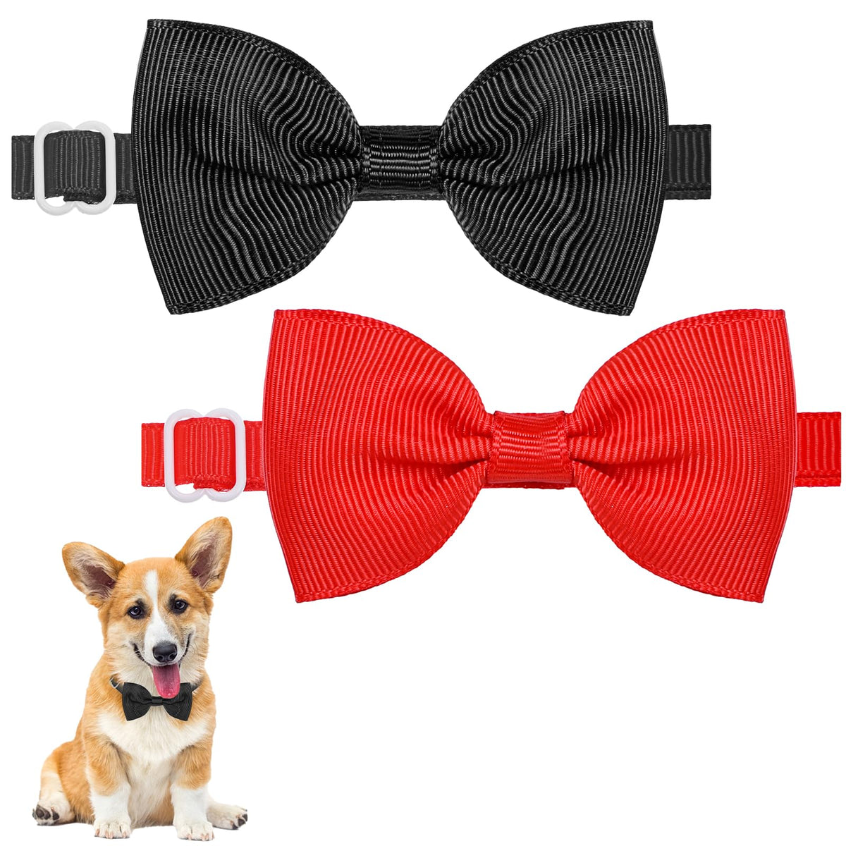 Piriuuo dog bow tie black on small dog for elegant photos