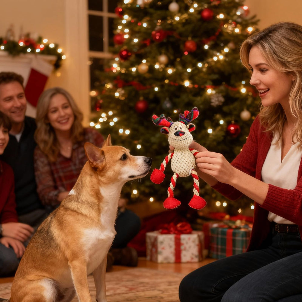 PIRTA handmade embroidered dog toy featuring unique stitching and craft detail.