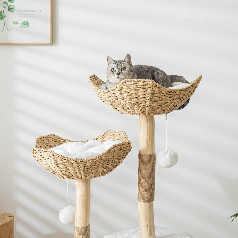 PISARRY Cat Tree Tower cushions are machine washable for easy home care.