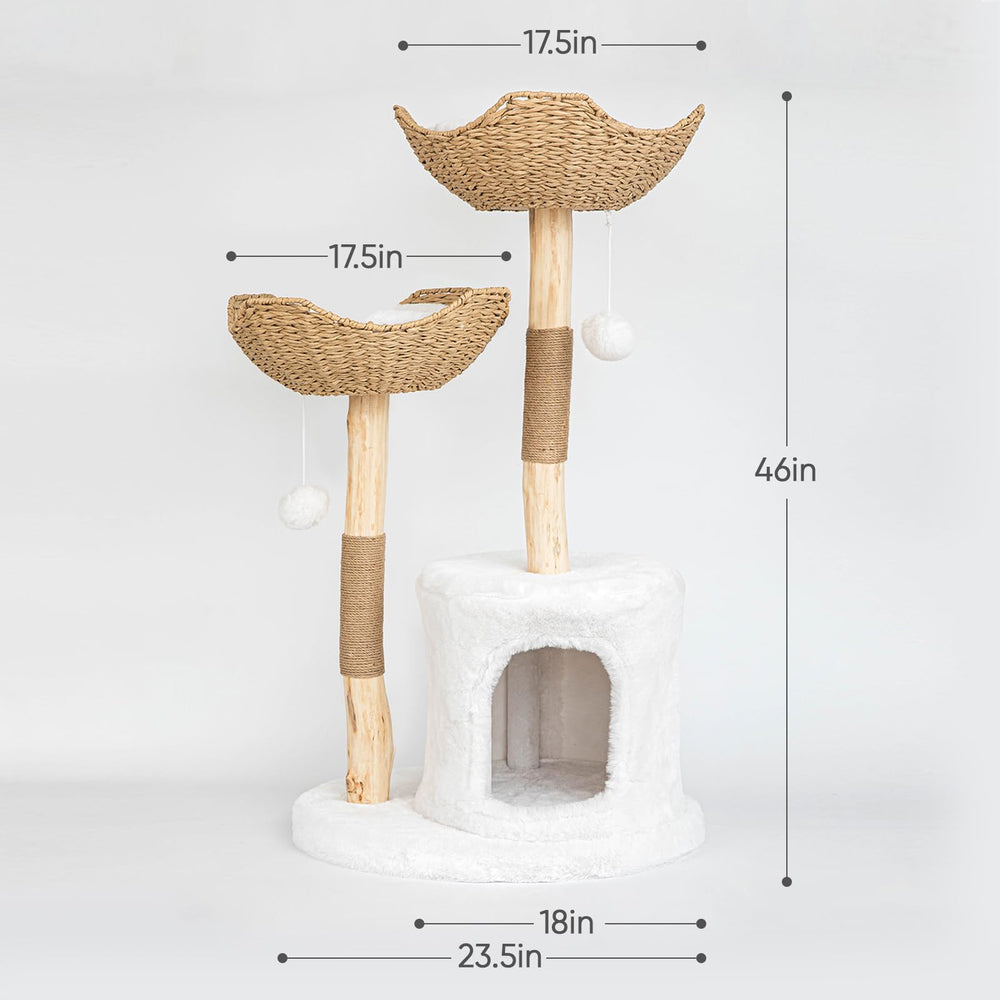 PISARRY Cat Tree Tower includes simple assembly steps for quick setup.