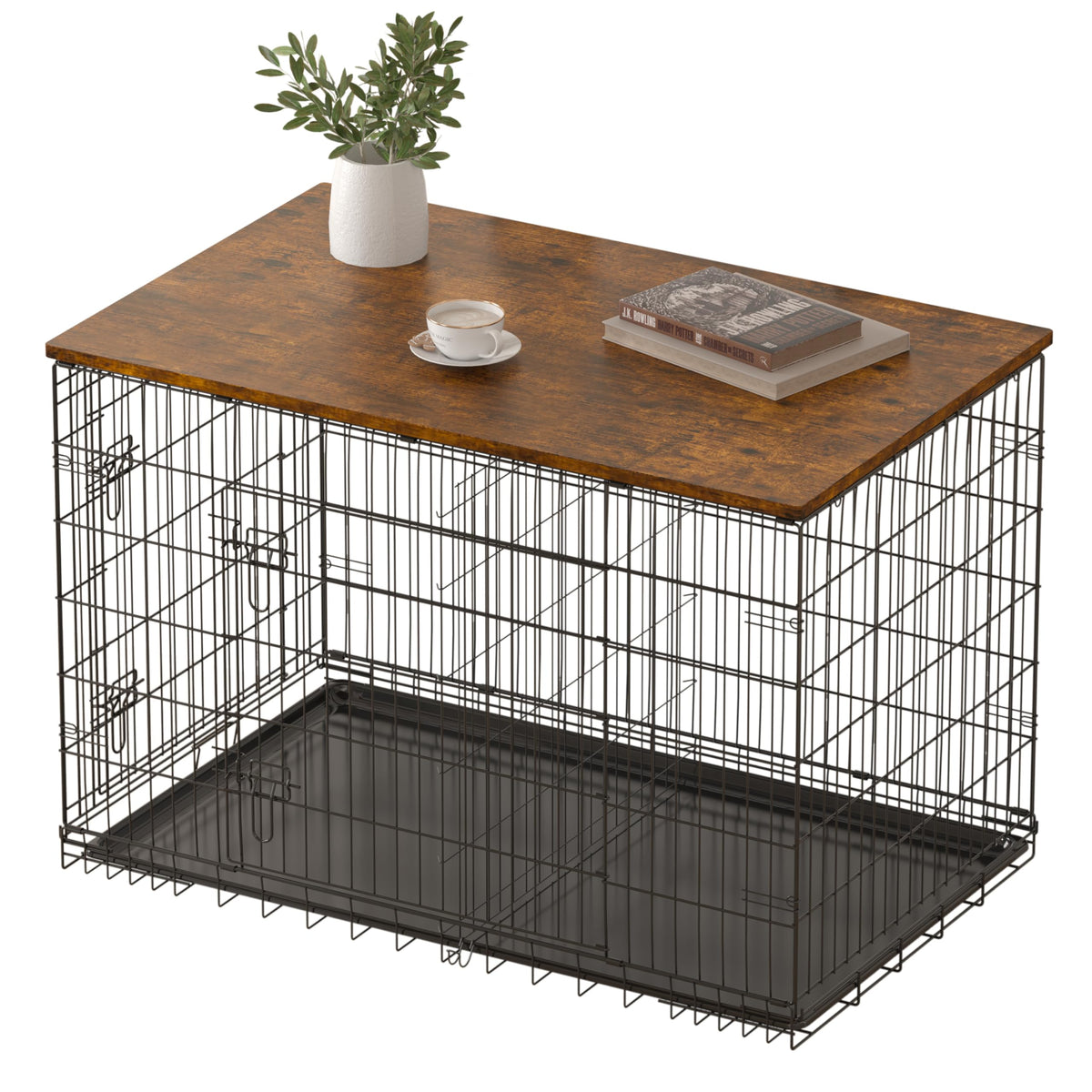 Piskyet dog crate topper 24-inch installed for a clean, integrated surface.
