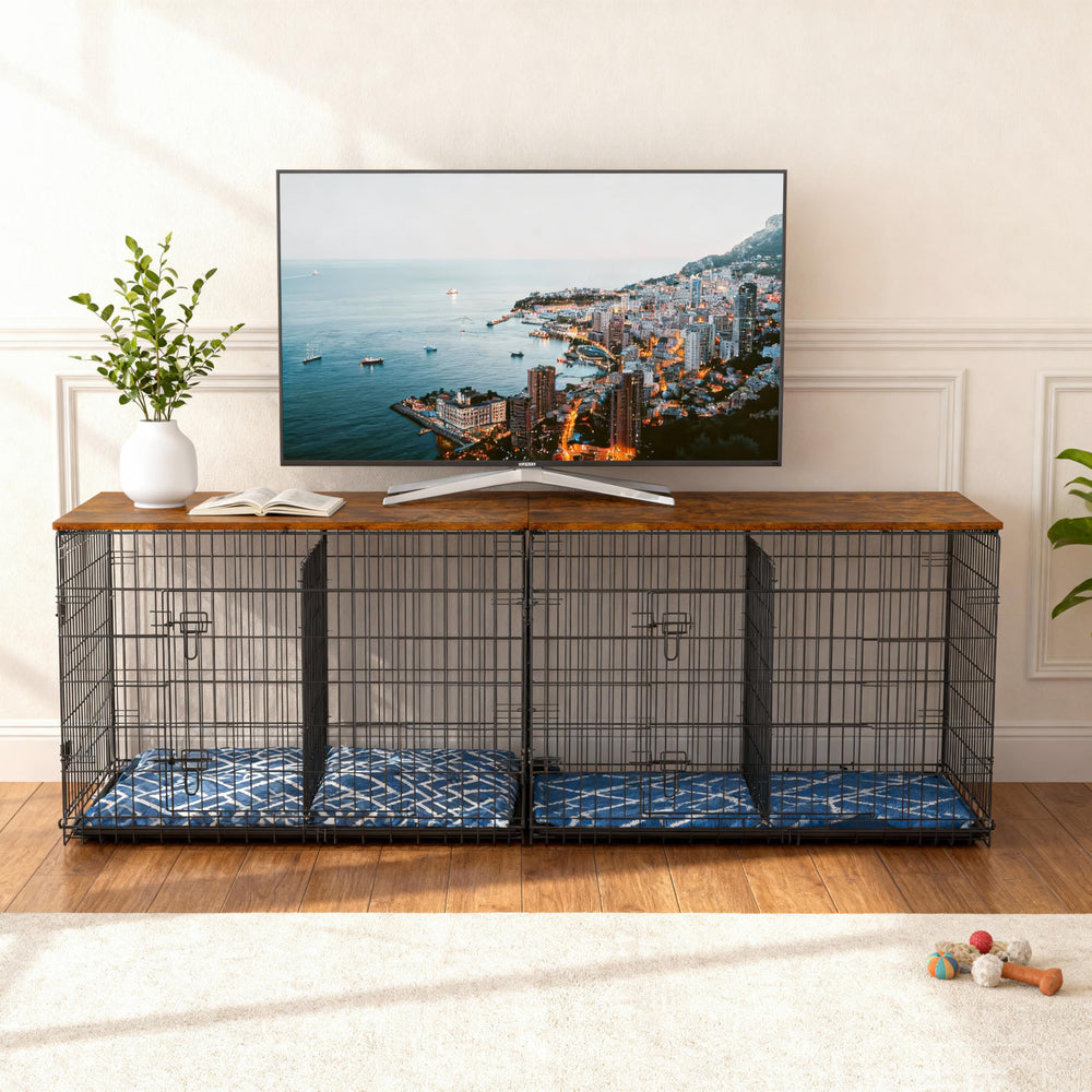 Piskyet dog crate topper size variety indicates flexible crate compatibility
