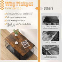 Piskyet Dog Crate Topper Wood Countertop 24 inch compact crate upgrade