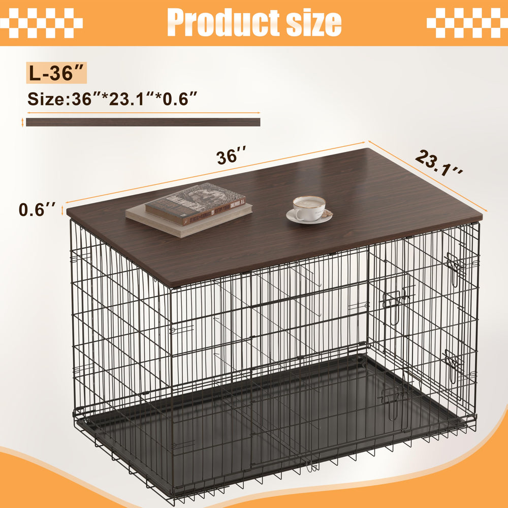 Piskyet dog crate topper walnut corner guards reinforce crate corners for durability
